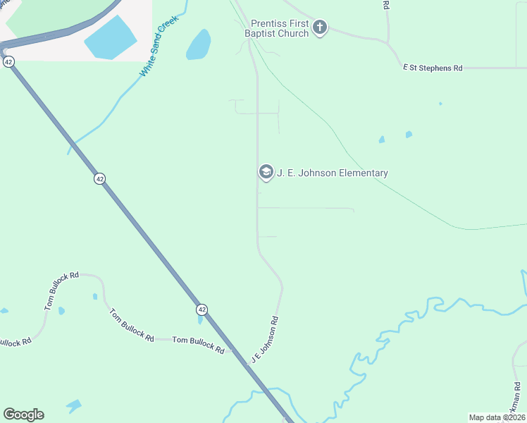 map of restaurants, bars, coffee shops, grocery stores, and more near 116 J E Johnson Road in Prentiss