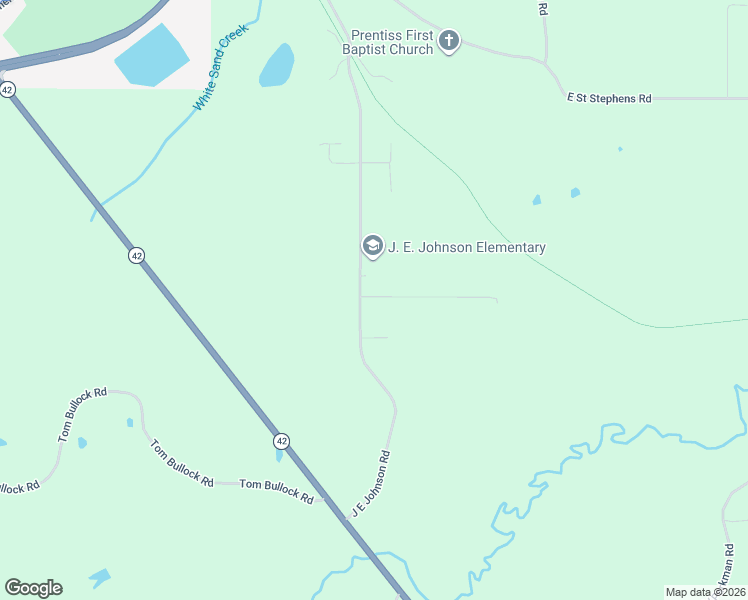 map of restaurants, bars, coffee shops, grocery stores, and more near 116 J E Johnson Road in Prentiss