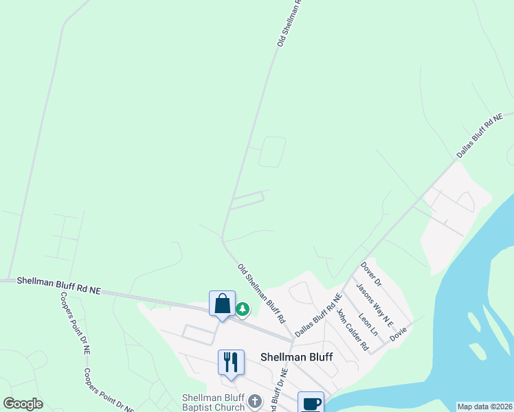 map of restaurants, bars, coffee shops, grocery stores, and more near 1092 Polson Circle Northeast in Townsend