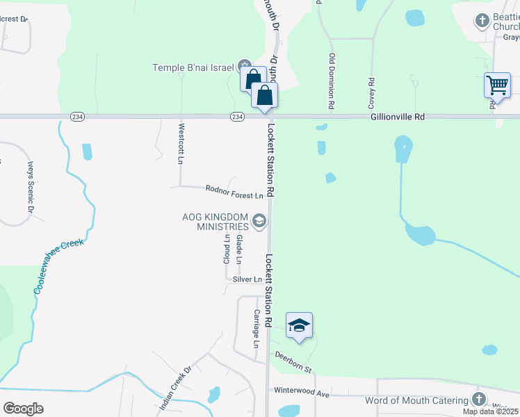 map of restaurants, bars, coffee shops, grocery stores, and more near 203 Lockett Station Road in Albany