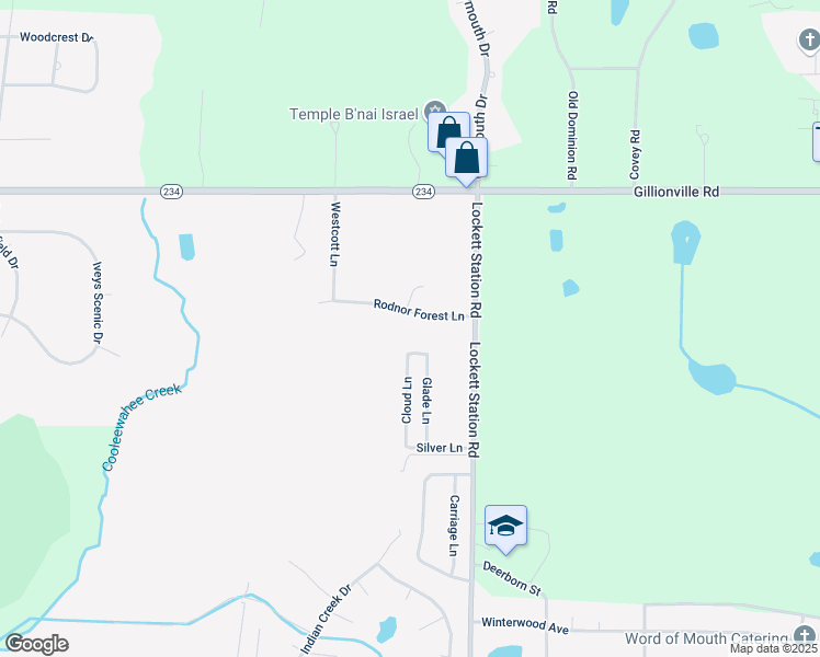 map of restaurants, bars, coffee shops, grocery stores, and more near 3920 Rodnor Forest Lane in Albany