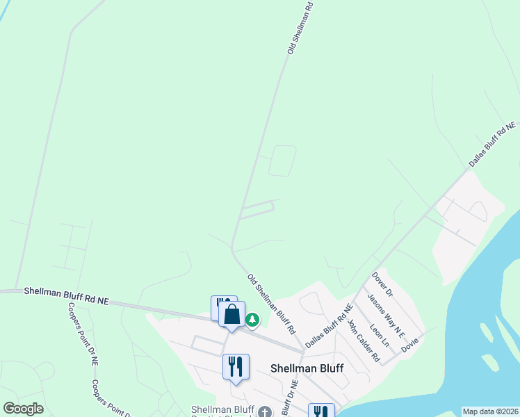 map of restaurants, bars, coffee shops, grocery stores, and more near 1092 Polson Circle Northeast in Townsend