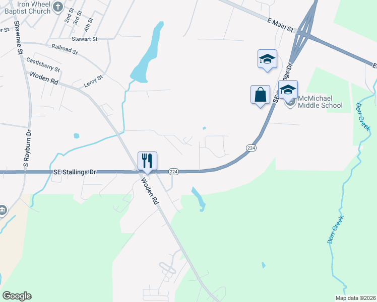 map of restaurants, bars, coffee shops, grocery stores, and more near 3114 East J Campbell Boulevard in Nacogdoches