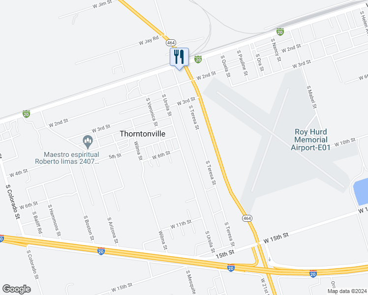 map of restaurants, bars, coffee shops, grocery stores, and more near 604 South Ursila Street in Monahans