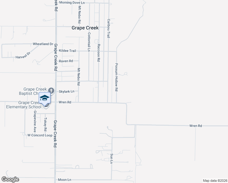 map of restaurants, bars, coffee shops, grocery stores, and more near 9769 Possum Hollow Rd in San Angelo