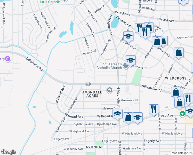 map of restaurants, bars, coffee shops, grocery stores, and more near 1720 Parker Avenue in Albany