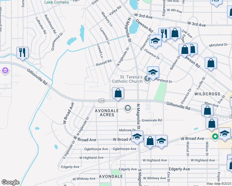 map of restaurants, bars, coffee shops, grocery stores, and more near 1720 Parker Ave in Albany