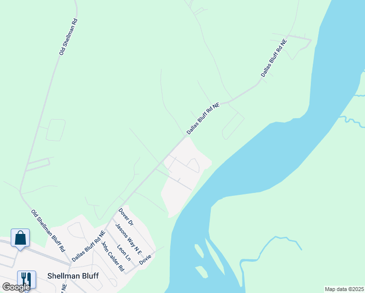 map of restaurants, bars, coffee shops, grocery stores, and more near B Pleasure Point Lane in Townsend