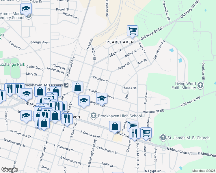 map of restaurants, bars, coffee shops, grocery stores, and more near 400-498 North 4th Street in Brookhaven