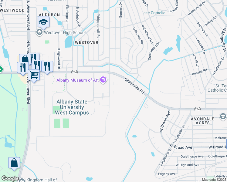 map of restaurants, bars, coffee shops, grocery stores, and more near 378 Meadowlark Drive in Albany