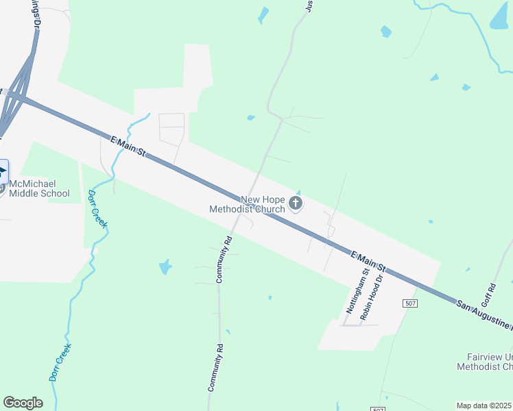 map of restaurants, bars, coffee shops, grocery stores, and more near 100 Justice Road in Nacogdoches