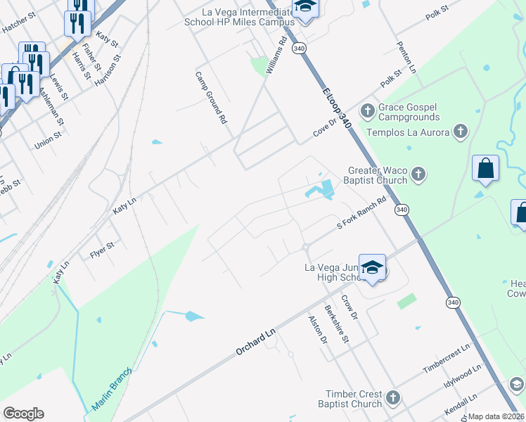 map of restaurants, bars, coffee shops, grocery stores, and more near in Waco