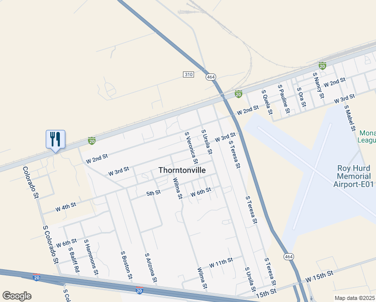map of restaurants, bars, coffee shops, grocery stores, and more near 300-348 South Veronica Street in Monahans