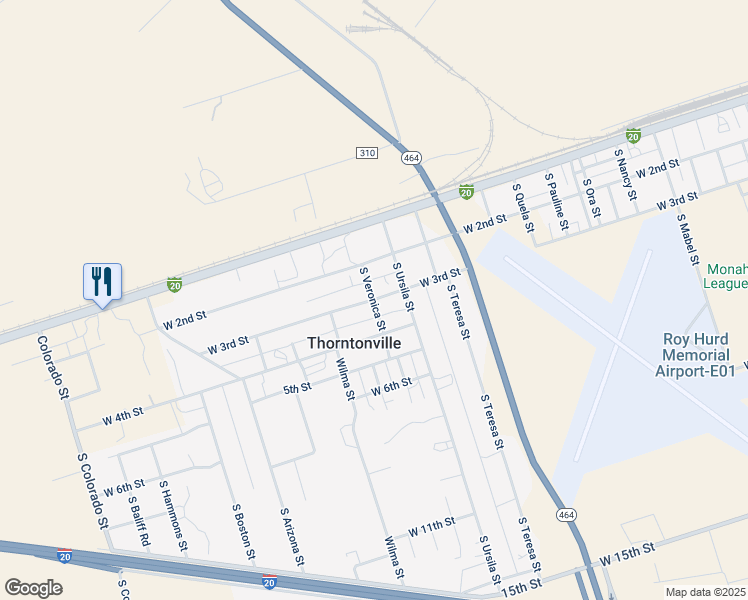 map of restaurants, bars, coffee shops, grocery stores, and more near 300 South Veronica Street in Thorntonville