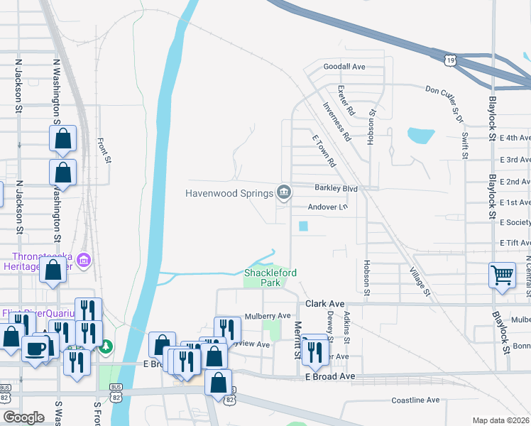 map of restaurants, bars, coffee shops, grocery stores, and more near 525 Don Cutler Sr Drive in Albany