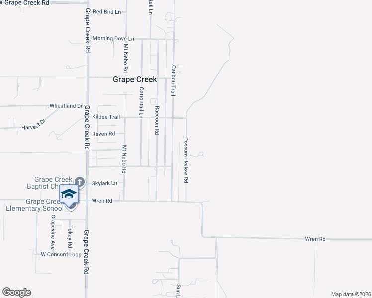 map of restaurants, bars, coffee shops, grocery stores, and more near 9955 Possum Hollow Road in San Angelo