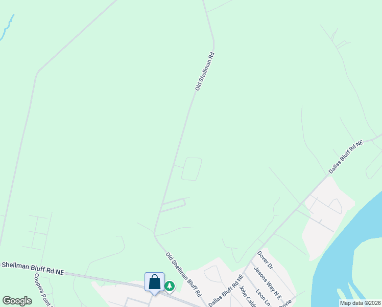 map of restaurants, bars, coffee shops, grocery stores, and more near Old Shellman Road in Townsend