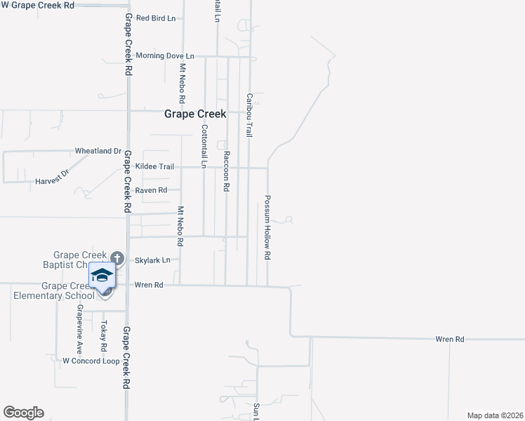 map of restaurants, bars, coffee shops, grocery stores, and more near 9955 Possum Hollow Rd in San Angelo