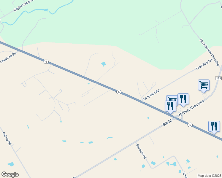 map of restaurants, bars, coffee shops, grocery stores, and more near 398 Charlie Ln in Woodway