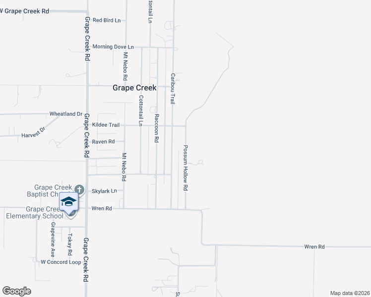 map of restaurants, bars, coffee shops, grocery stores, and more near 9955 Possum Hollow Road in San Angelo