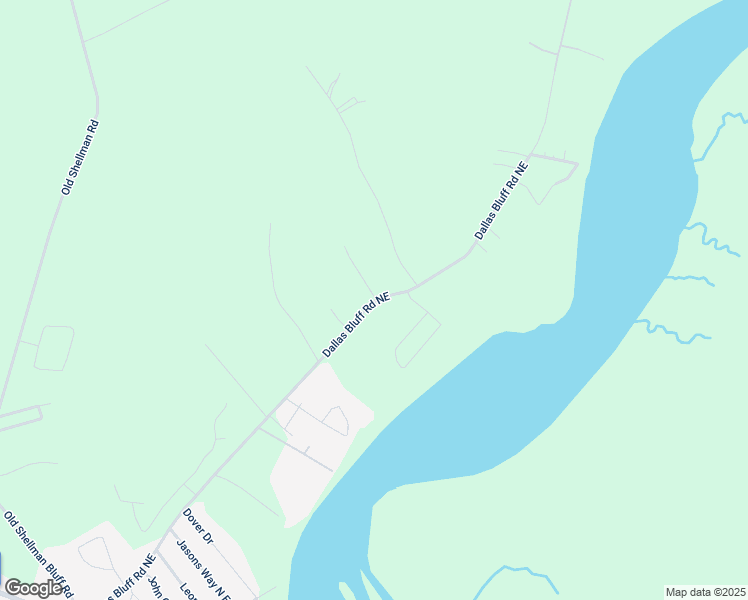 map of restaurants, bars, coffee shops, grocery stores, and more near 1121 Dallas Bluff Road Northeast in Townsend