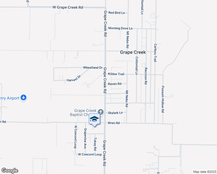 map of restaurants, bars, coffee shops, grocery stores, and more near 7733-7799 Raven Rd in Grape Creek