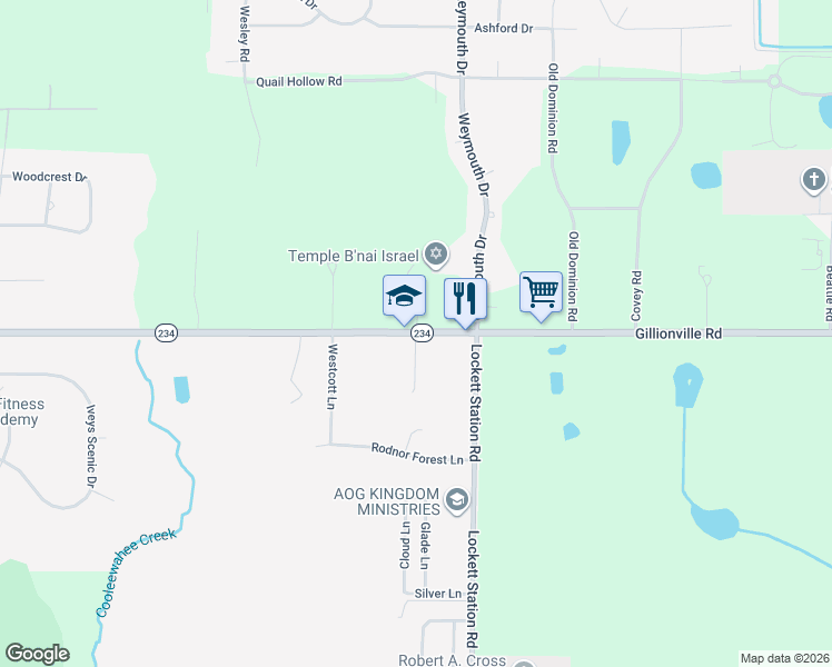 map of restaurants, bars, coffee shops, grocery stores, and more near 4044 Gillionville Road in Albany