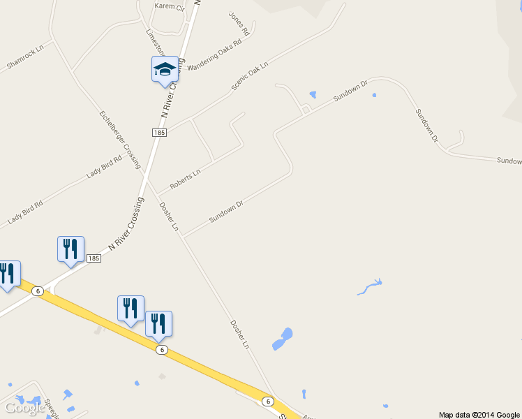 map of restaurants, bars, coffee shops, grocery stores, and more near 386 Sundown Dr in Woodway