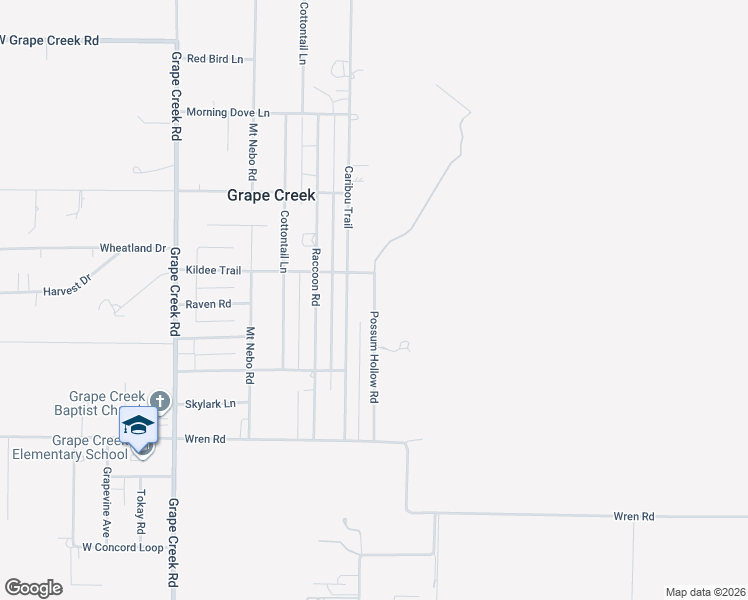 map of restaurants, bars, coffee shops, grocery stores, and more near 9955 Possum Hollow Road in San Angelo