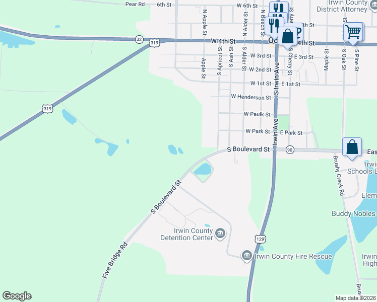 map of restaurants, bars, coffee shops, grocery stores, and more near in Ocilla