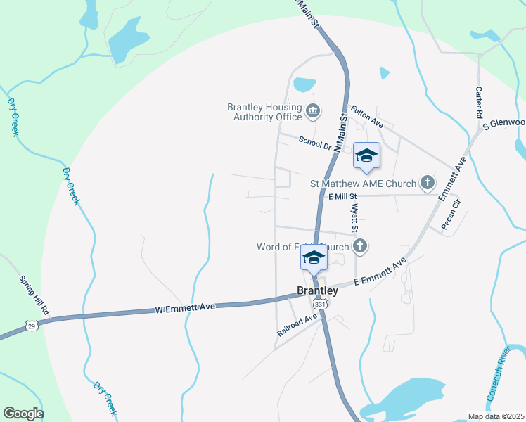 map of restaurants, bars, coffee shops, grocery stores, and more near 2-198 Diane Drive in Brantley