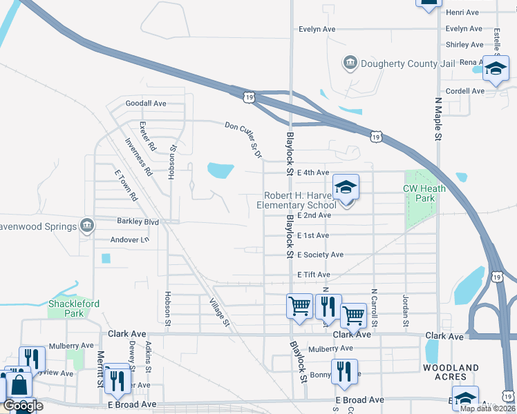 map of restaurants, bars, coffee shops, grocery stores, and more near 1011 Swift Street in Albany