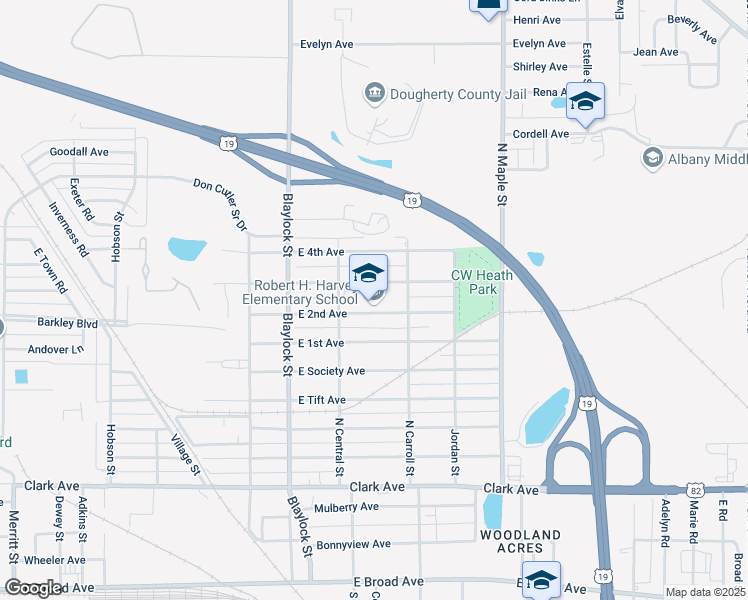 map of restaurants, bars, coffee shops, grocery stores, and more near 1305 East 2nd Avenue in Albany