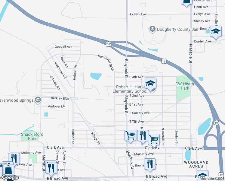 map of restaurants, bars, coffee shops, grocery stores, and more near 1011 Swift Street in Albany