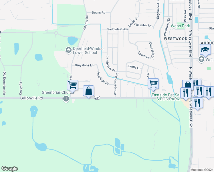 map of restaurants, bars, coffee shops, grocery stores, and more near 3106 Fernridge Drive in Albany