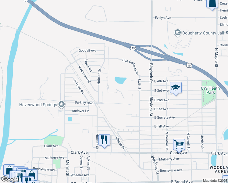 map of restaurants, bars, coffee shops, grocery stores, and more near 1005 East 4th Avenue in Albany