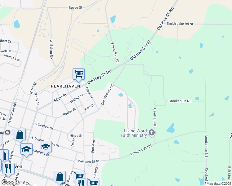 map of restaurants, bars, coffee shops, grocery stores, and more near 147 Cedar Street in Brookhaven