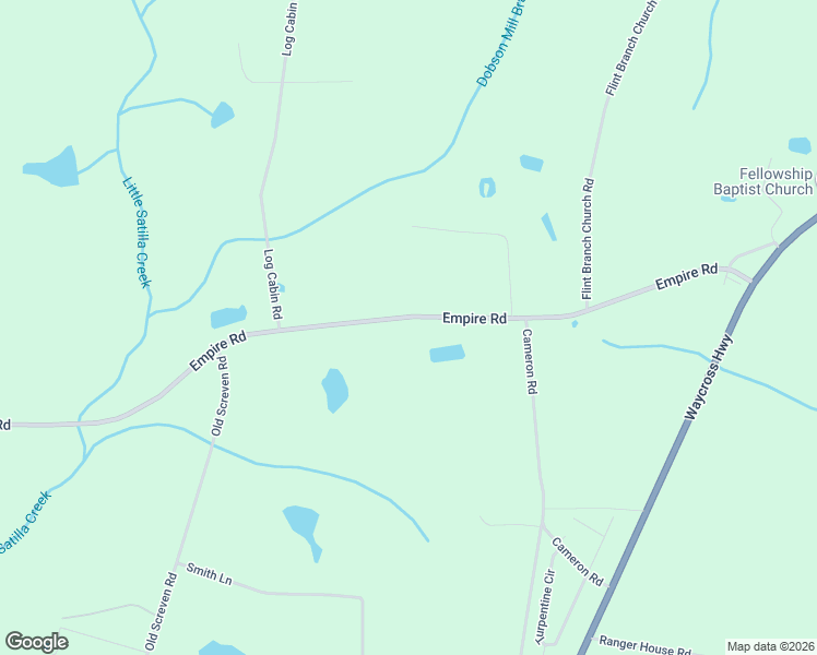 map of restaurants, bars, coffee shops, grocery stores, and more near 919 Empire Road in Jesup