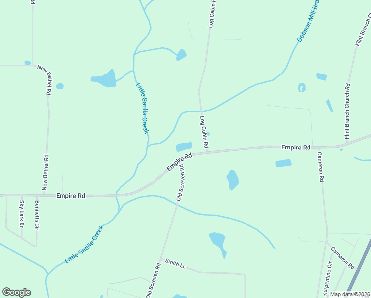 map of restaurants, bars, coffee shops, grocery stores, and more near Empire Road in Jesup