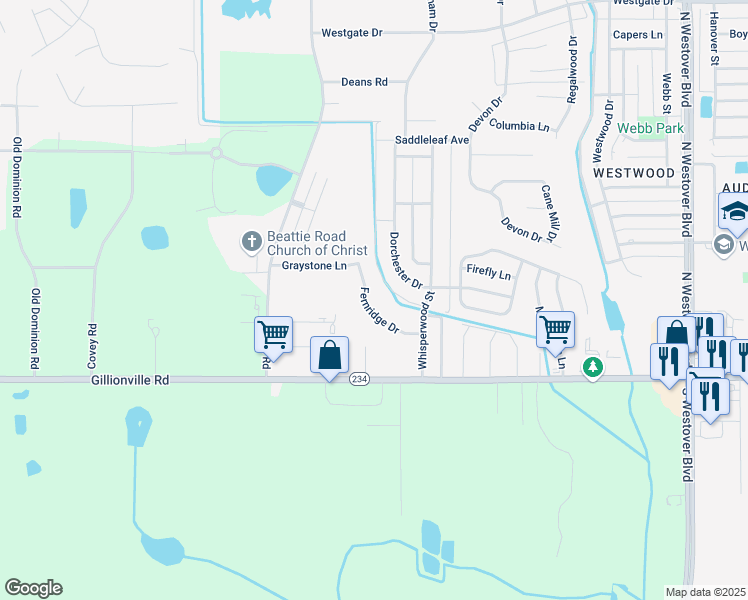 map of restaurants, bars, coffee shops, grocery stores, and more near 3115 Fernridge Drive in Albany