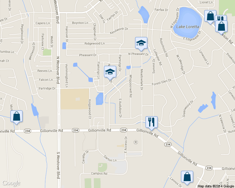 map of restaurants, bars, coffee shops, grocery stores, and more near 430 Forest Glen Drive in Albany