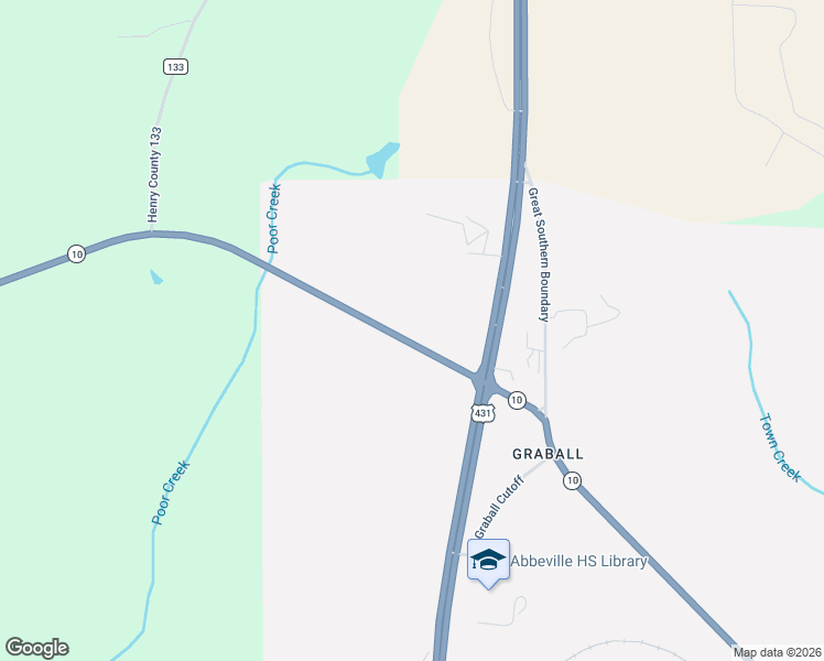map of restaurants, bars, coffee shops, grocery stores, and more near 264 Alabama 10 in Abbeville