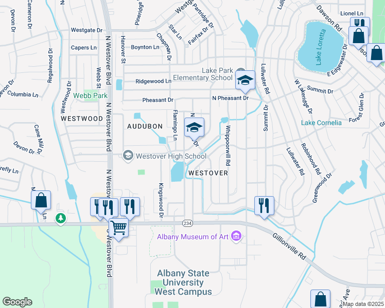 map of restaurants, bars, coffee shops, grocery stores, and more near 418 Partridge Drive in Albany