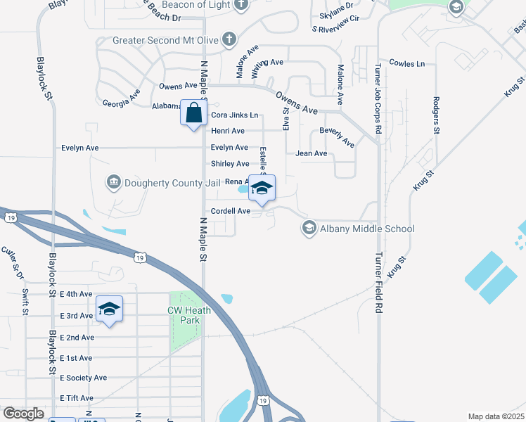 map of restaurants, bars, coffee shops, grocery stores, and more near 1700 Cordell Avenue in Albany
