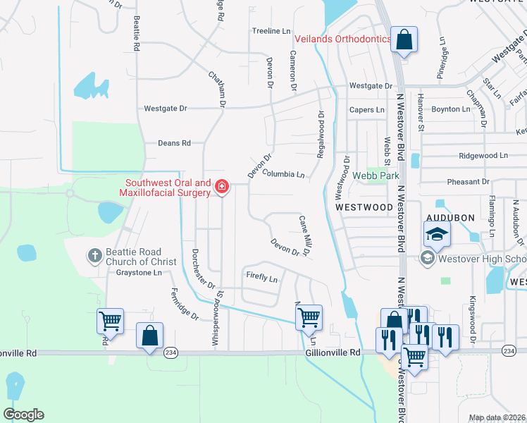 map of restaurants, bars, coffee shops, grocery stores, and more near 3145 Cane Mill Dr in Albany