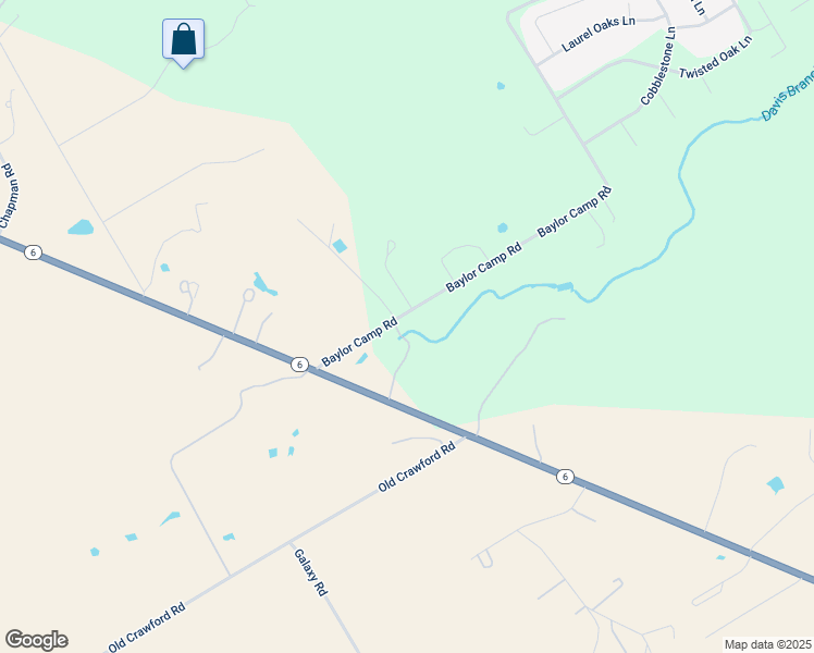 map of restaurants, bars, coffee shops, grocery stores, and more near 4883 Baylor Camp Road in Crawford