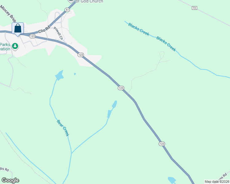 map of restaurants, bars, coffee shops, grocery stores, and more near 1238 East Main Street in Ariton