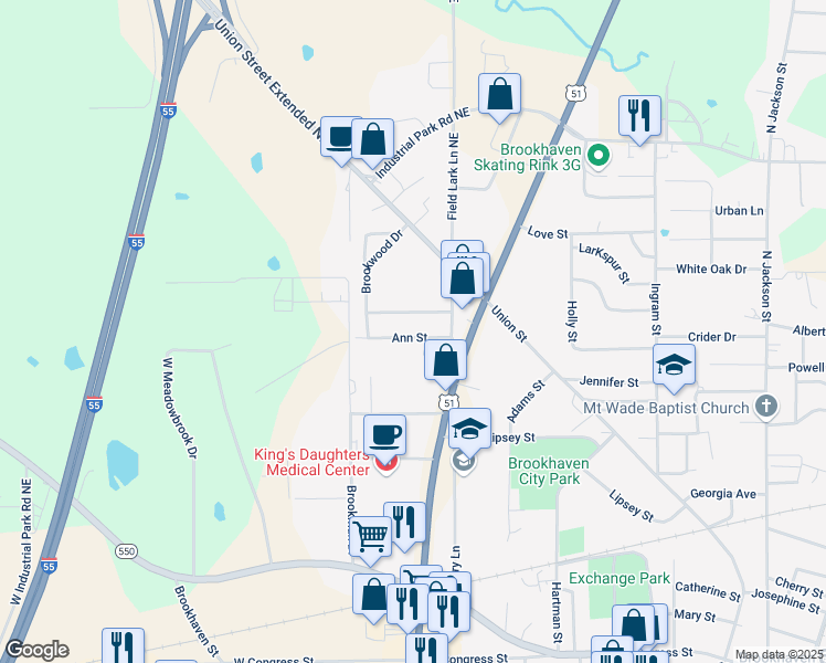 map of restaurants, bars, coffee shops, grocery stores, and more near 701-749 Brookwood Drive in Brookhaven