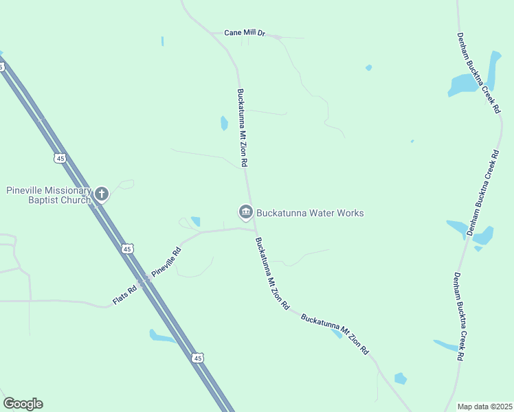 map of restaurants, bars, coffee shops, grocery stores, and more near 825 Buckatunna Mount Zion Road in Waynesboro