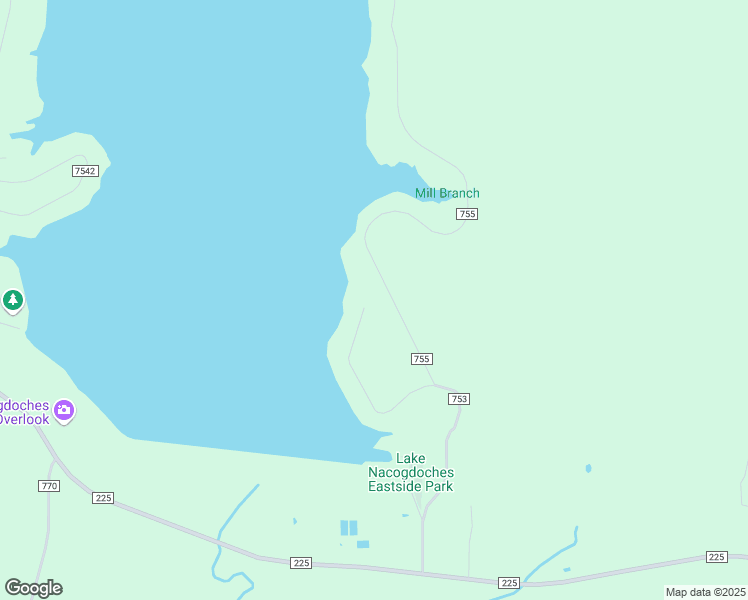 map of restaurants, bars, coffee shops, grocery stores, and more near 1098 County Road 753 in Nacogdoches